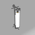 Modern Wall Lamp with Sleek Metal Frame and Cylindrical Frosted Glass Shade
