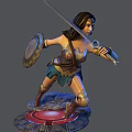 Modern game character Wonder Woman hand-run 3d model