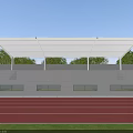 Modern White Tensile Sun Shade Canopy Designed For Outdoor Sports Stadium Grandstand Seating Area