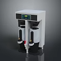 Modern White Vertical Computer Equipment With Digital Display And Dual Black Cylinders