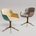 Modern Upholstered Dining Chairs With Two Tone Design And Metal Legs