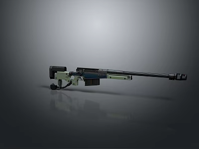 Advanced Modern Sniper Rifle with Long Barrel Scope and Tactical Design Features 3d model