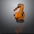 Orange KUKA Industrial Robot Arm As Key Automation Equipment In Manufacturing Industry