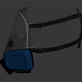Firefighting Respirator Mask With Blue Filters And Black Strap For Safety Protection