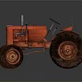 Vintage Red Tractor Classic Farm Equipment With Large Wheels And Retro Design
