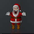 Scary Santa Claus Character In Red Costume With Open Mouth Sharp Teeth And Outstretched Hands