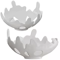 White Ceramic Bowls With Hollow Design Modern Decorative Tableware Set 3d model
