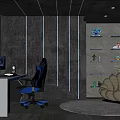 Stylish Modern Cyber Cafe With Comfortable Gaming Chairs LED Lighting And High Speed Internet