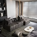 Modern Living Room Sofa Combination Coffee Table Carpet Storage Cabinet 3d model