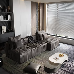 Modern Living Room Sofa Combination Coffee Table Carpet Storage Cabinet 3d model