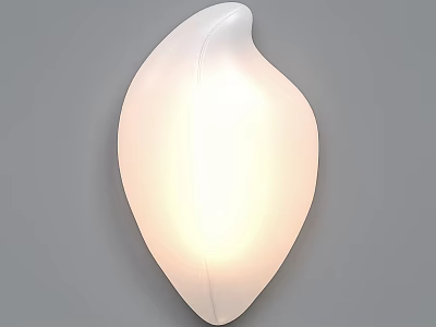Smooth White Shell Shaped Wall Light Glowing Modern Home Interior Design 3d model