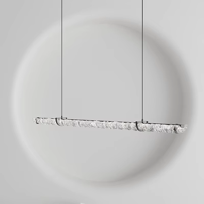 Elegant Modern Linear Crystal Chandelier Hanging With Transparent Glass Elements 3d model