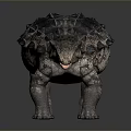 Detailed Armored Dinosaur Model Standing With Scaled Body And Textured Skin
