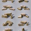 Natural Wood and Stone Materials with Various Shapes and Textures for Home Decoration