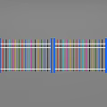 Colorful Fence With Multicolored Vertical Slats Blue Posts And White Rails