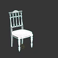 Vintage Wooden Carved Chair With Upholstered Patterned Fabric Seat And Carved Legs