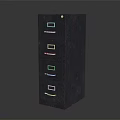 Black Filing Cabinet With Four Drawers Silver Handles And Label Slots