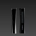 Entertainment Electronics Game Console with Modern Black Silver Long Strip Design and Media Player Functionality 3d model