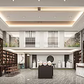 Elegant Lahu Tea Specialty Store Interior with Shelves Display and Tea Products