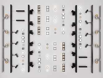 Modern Downlight Spotlight Guide Track Light Downlight Track Spotlight Dark Light Mounting Downlight Magnetic Absorption Light Creative Downlight Creative Spotlight 3d model