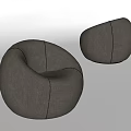 Comfortable Grey Round Bean Bag Chairs In Fabric For Modern Living Space