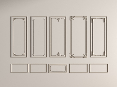 French plaster line plaster components carved 3d model