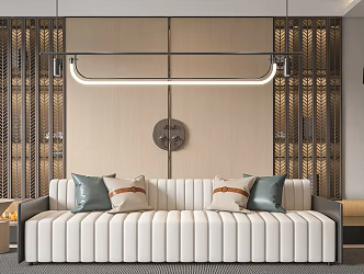 New Chinese Style Sofa Combination Single Person Sofa Coffee Table Ornaments Floor Lamp Decorative Painting Wine Cabinet Pillow 3d model