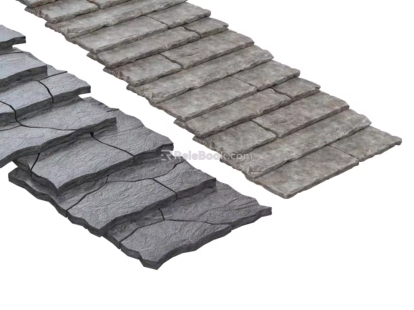 modern new chinese style other sketches bluestone steps park steps natural slate steps old slate steps rural rubble steps 3d model