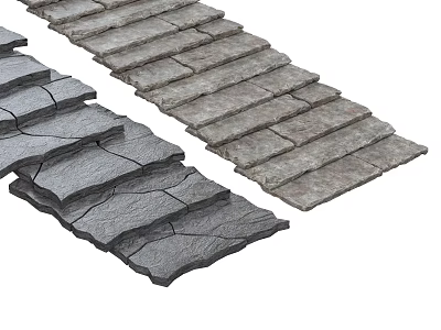 modern new chinese style other sketches bluestone steps park steps natural slate steps old slate steps rural rubble steps 3d model