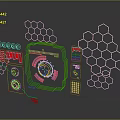 Modern Digital Tech Interface Featuring Hexagonal Patterns And Data Visualization Elements