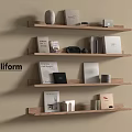 Modern Bookshelf Shelf Wall Hanging Bookshelf Books 3d model