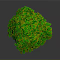 3D Rendered Tree with Green and Yellow Leaves and Brown Trunk in Lush Foliage