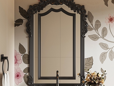 French Bathroom Mirror Decorative Mirror Cosmetic Mirror model