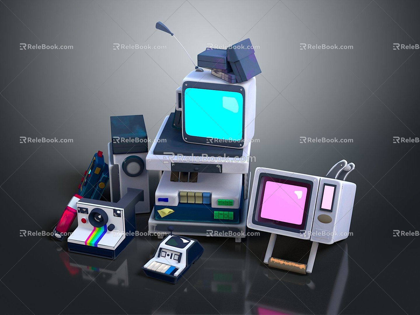 Retro Computer Peripheral Hardware 3d model