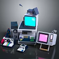 Retro Computer Peripheral Hardware 3d model