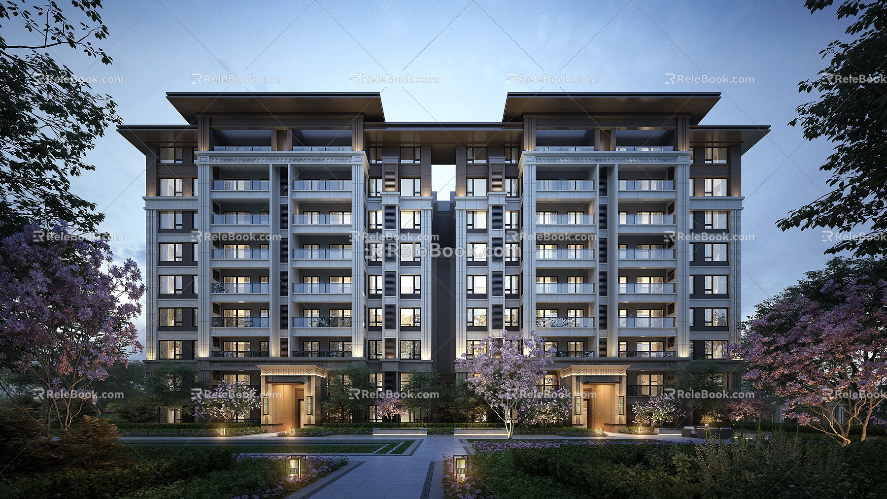 New Chinese Residential Building New Asian House 3d model