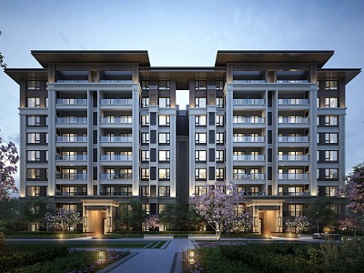 New Chinese Residential Building New Asian House 3d model