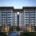 New Chinese Residential Building New Asian House 3d model