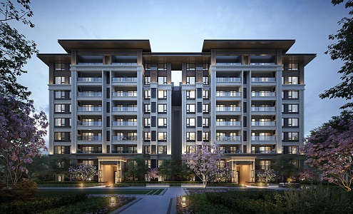 New Chinese Residential Building New Asian House 3d model