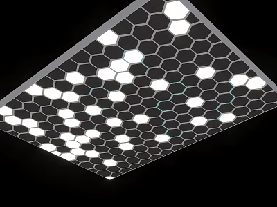 Hexagonal Pattern Ceiling With Integrated Lighting 3d model