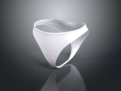 White Minimalist Underwear with Seamless Design for Comfortable Daily Wear 3d model