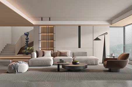 modern living room home living room 3d model