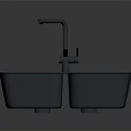Modern Double Bowl Kitchen Sink With Tall Spout Faucet And Sleek Functional Design