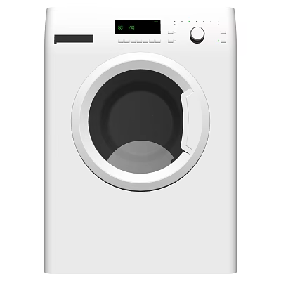 Modern White Front Load Washing Machine With Glass Door And Control Panel 3d model