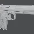 Black Semi Automatic Handgun With Metal Body And Textured Grip Design
