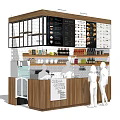 Modern bar milk tea shop ordering table 3d model