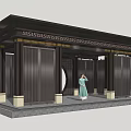 New Chinese style gallery 3d model
