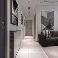 Modern Living Room Interior With Gray Sofa Round Coffee Table TV And City View