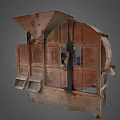 Traditional Wooden Agricultural Equipment With Circular Separation Mechanism And Feeding Inlet For Grain Processing
