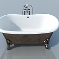 Classic Claw Foot Bathtub With White Interior Brown Exterior And Silver Faucet